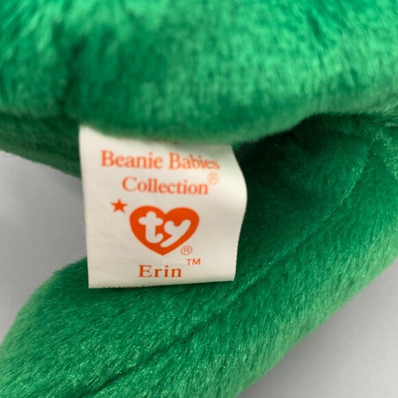 Ty Beanie Babies 1997 Erin the Green Irish Bear - Picture 8 of 9